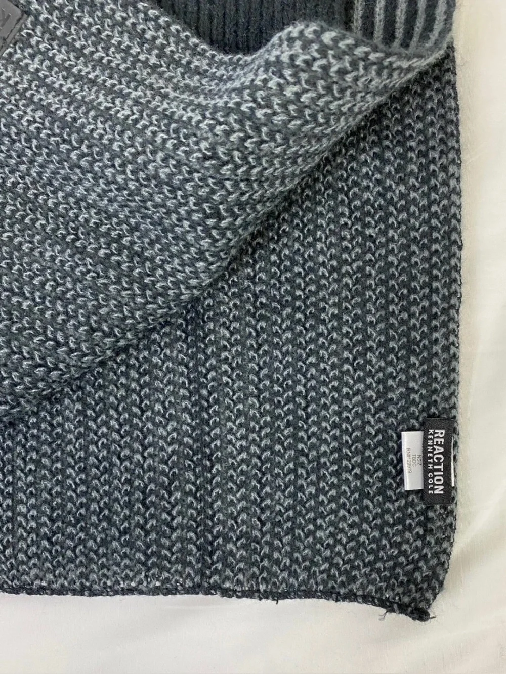 Kenneth Cole Men’s Black and Gray Striped Beanie & Scarf Set